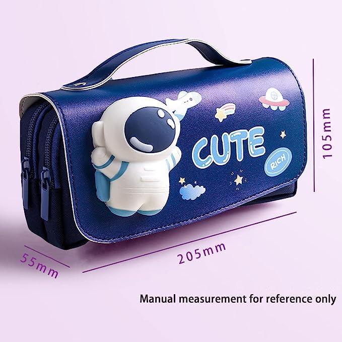 SkyShopy Cute Astronaut Pencil Pouch for Girls and Boys,Big Pencil Case for Kid,Zipper Pencil Kit Stationary Storage Box for School Children,Stationery Organizer Pen Box for Students SkyShopy Cute Astronaut Pencil Pouch for Girls and Boys,Big Pencil Case for Kid,Zipper Pencil Kit Stationary Storage Box for School Children,Stationery Organizer Pen Box for Students